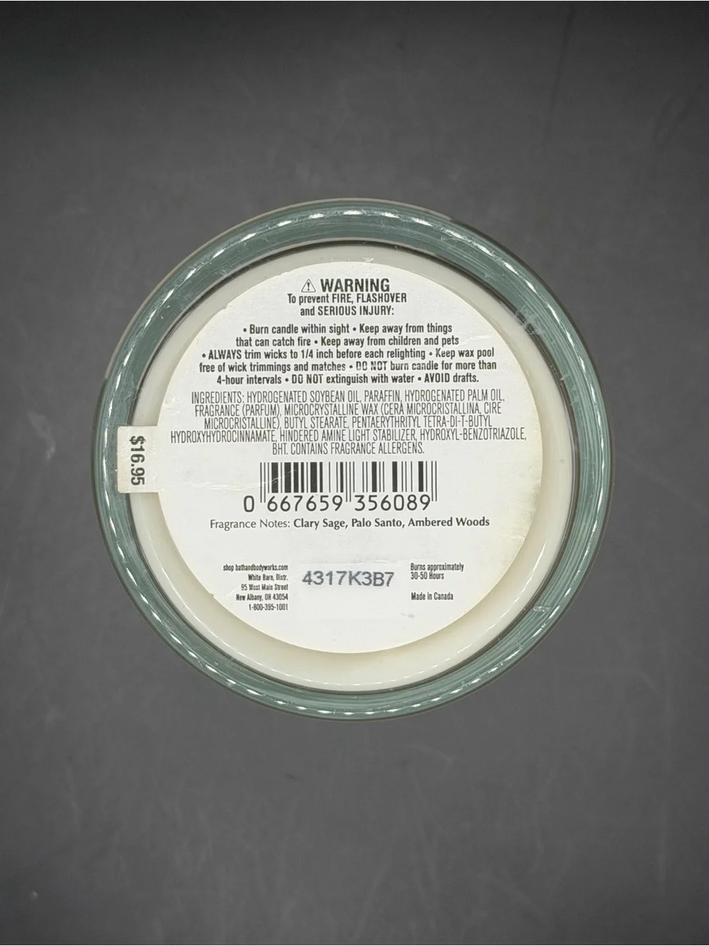 White Barn scented jar